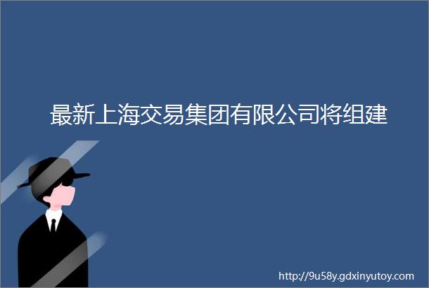 最新上海交易集团有限公司将组建